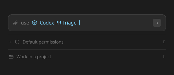 Codex PR Triage skill preview